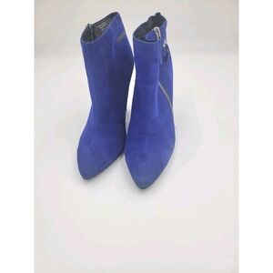 ALDO‎ Oringoa Women's Electric Blue Suede Bootie Zip Up Boots Heels Shoes Sz 7.5